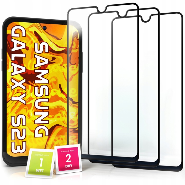 3-pak SZKŁO HARTOWANE DO Samsung Galaxy S23 / S22 PEŁNE 9H ochronne 5D