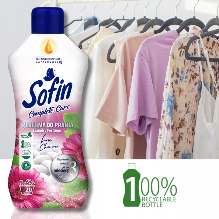 SOFIN Perfumy do Tkanin do Pralki Suszarki 5 x 300ml MIX 100 Prań