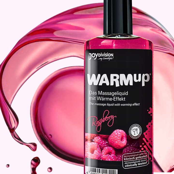 Olejek do masażu erotycznego dla par JADALNY malinowy ROZGRZEWAJĄCY 150 ml