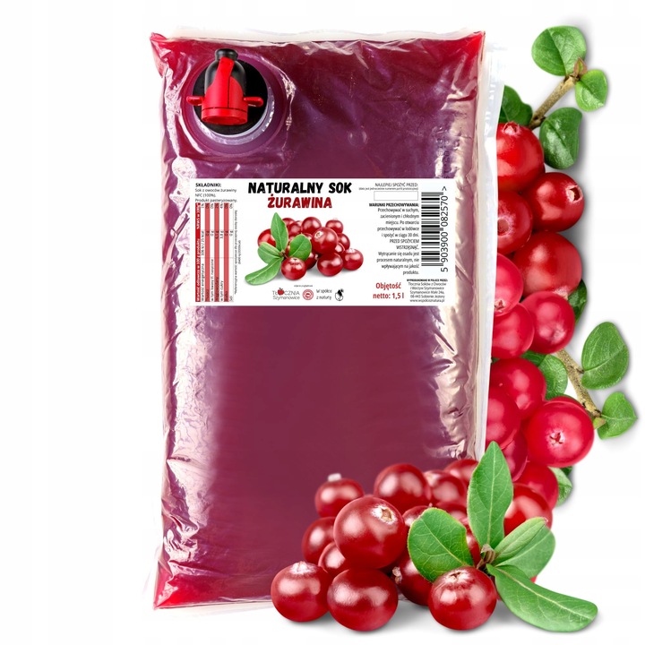 Sok z żurawiny 100% żurawinowy tłoczony 1,5L