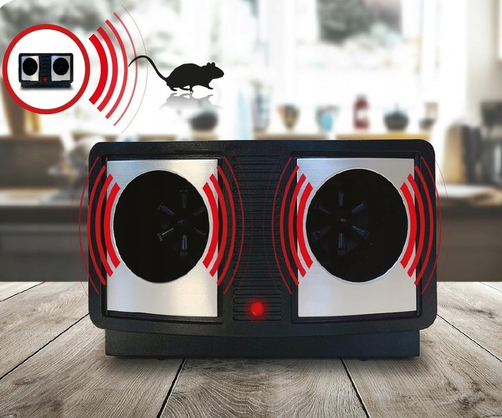 SKUTECZNY ODSTRASZACZ ULTRADŹWIĘKOWY GRYZONI MYSZY SZCZURÓW KUN
