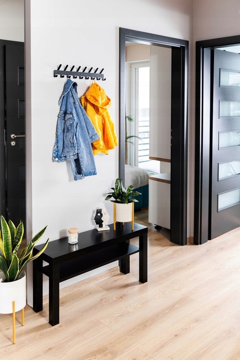 Wieszak ścienny z 17 haczykami uchwyt CZARNY LOFT