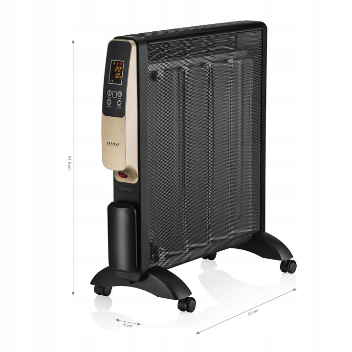 GRZEJNIK ELEKTRYCZNY NA PODCZERWIEŃ TERMOSTAT TIMER PILOT Czarny 2000W