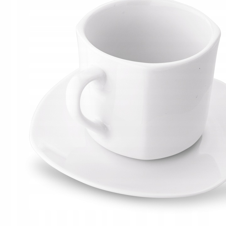 Komplet FILIŻANEK do KAWY HERBATY Porcelanowe ze SPODKIEM Tadar 6x220 ml