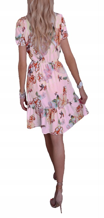 MODNA SUKIENKA CUD WZORY KWIATY KOMUNIA WESELE 232