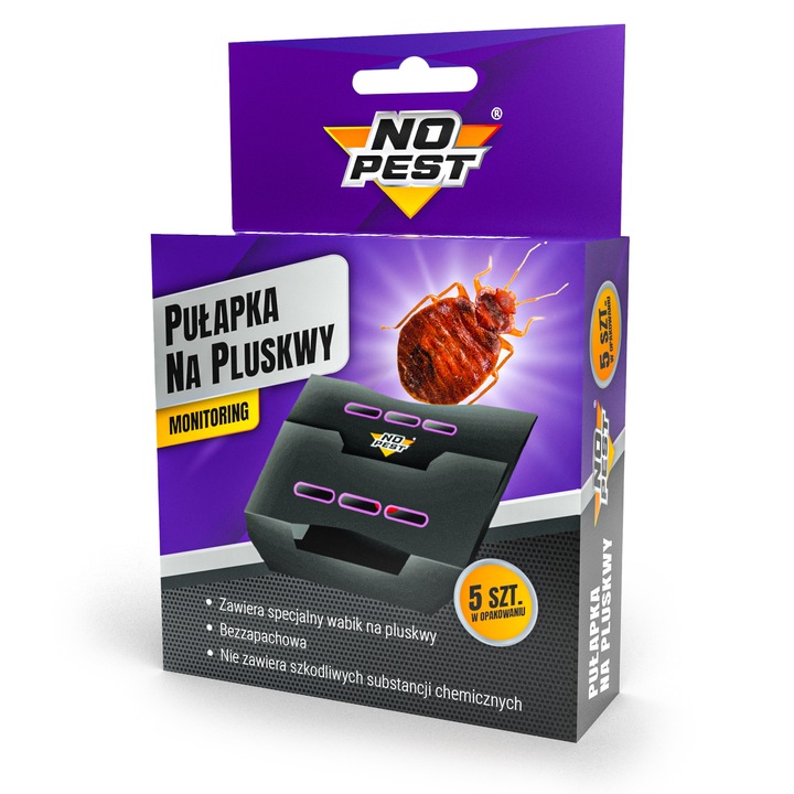 SILNA PUŁAPKA LEPOWA NA PLUSKWY PRZECIWKO PLUSKWOM WABIK 5 SZTUK NO