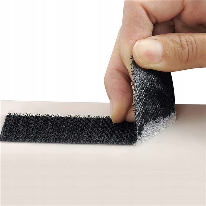 SAMOPRZYLEPNY RZEP TAŚMA ROLKA Z KLEJEM MOCNA szer. 25 mm * 5 METRÓW CZARNY