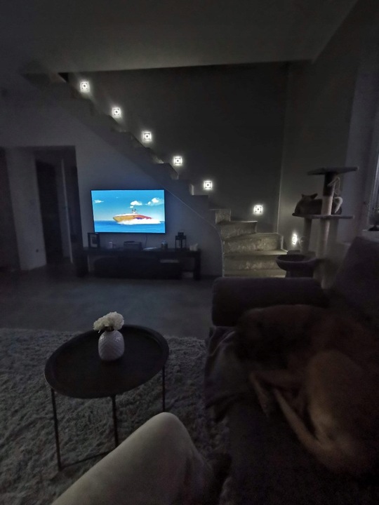 Oprawa LAMPKA schodowa LED 230V oświetlenie schodowe 2W CZARNA ZIMNA