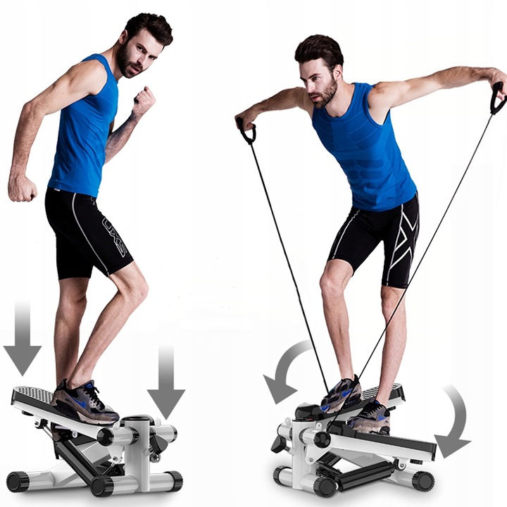 STEPPER STEPER PROSTY Z LINKAMI DO ĆWICZEŃ LICZNIK LCD REGULACJA