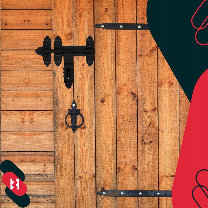 ZASUWA BRAMOWA GARAŻOWA RYGIEL BLOKADA ZAMKNIĘCIE DRZWI BRAMY CZARNA 200 MM