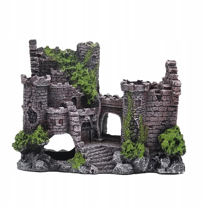 Ozdoba dekoracja ceramiczna do akwarium RUINY ZAMKU 20x9x15cm