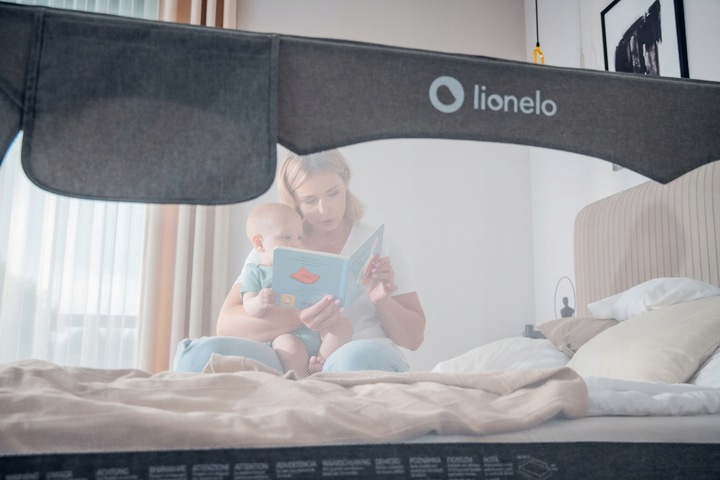 Barierka BRAMKA ZABEZPIECZAJĄCA do łóżka WYSOKA 150x66cm BEŻ Lionelo