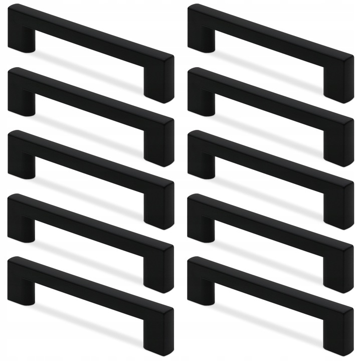 10x UCHWYT MEBLOWY CZARNY UCHWYT DO MEBLI KUCHENNYCH UCHWYT DO SZAFKI