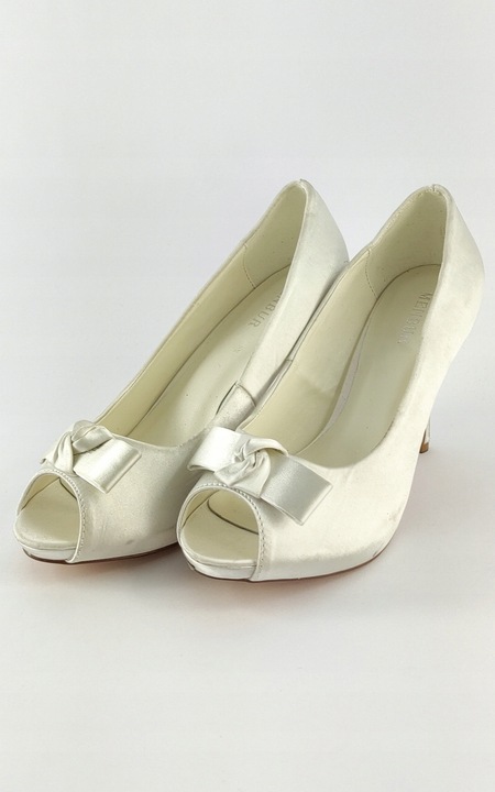 satynowe Buty ślubne 38