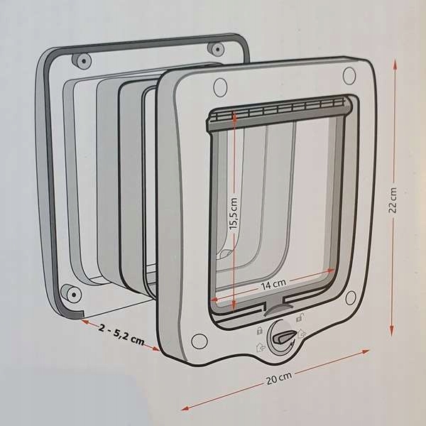 Drzwi klapka kota psa z tunelem Trixie 4-Way szare