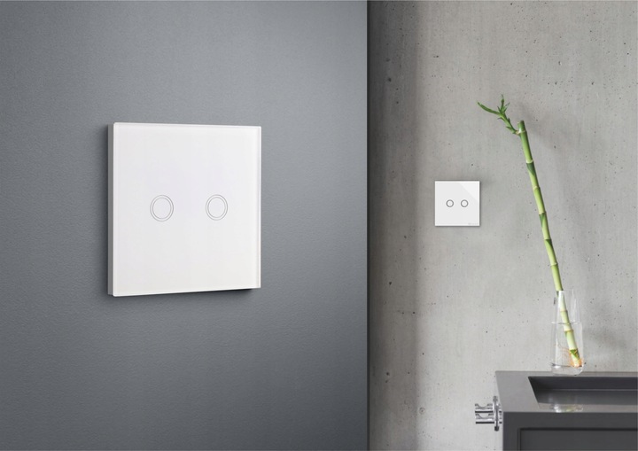 DOTYKOWY SZKLANY WŁĄCZNIK WYŁĄCZNIK ŚWIATŁA POJEDYNCZY BIAŁY SZKŁO