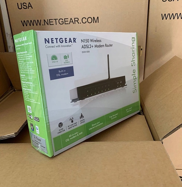 Router ADSL Netgear N150 | DGN1000 | ADSL2+ | Wi-Fi | 4 x Porty Lan