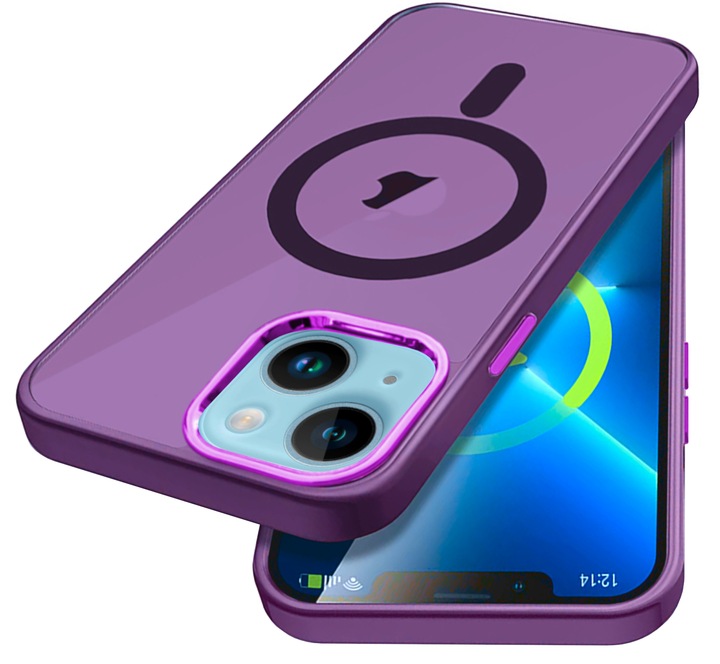 Etui Do iPhone 13 / 14 (Magsafe, Czarne Matowe, Wzmacniane, Trwałe) 2xSzkło