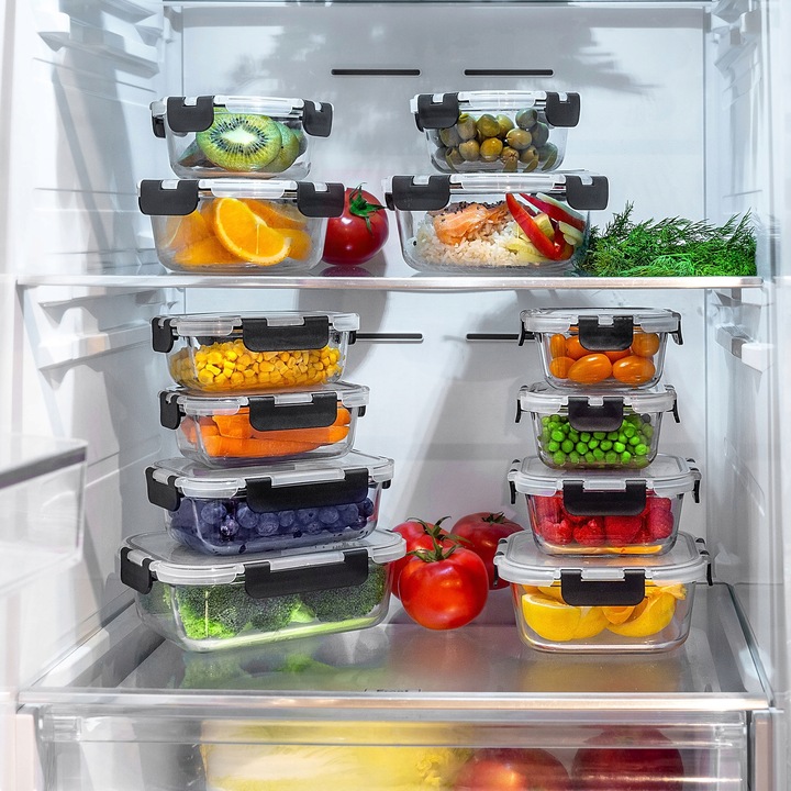 POJEMNIKI NA ŻYWNOŚĆ SZKLANY ZESTAW POJEMNIKÓW SZKLANE PUDEŁKO