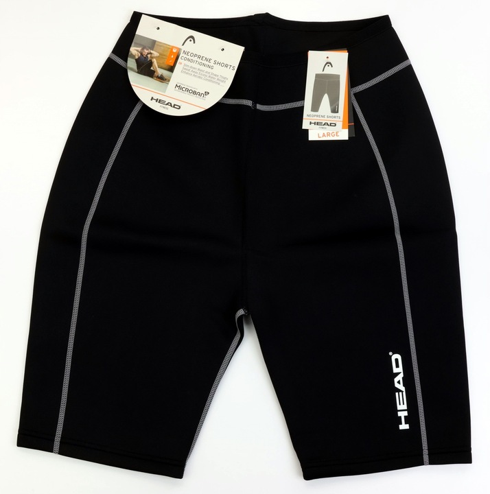 HEAD FITNESS Spodnie na siłownie szorty neopren Termiczne SIŁOWNIA Męskie L