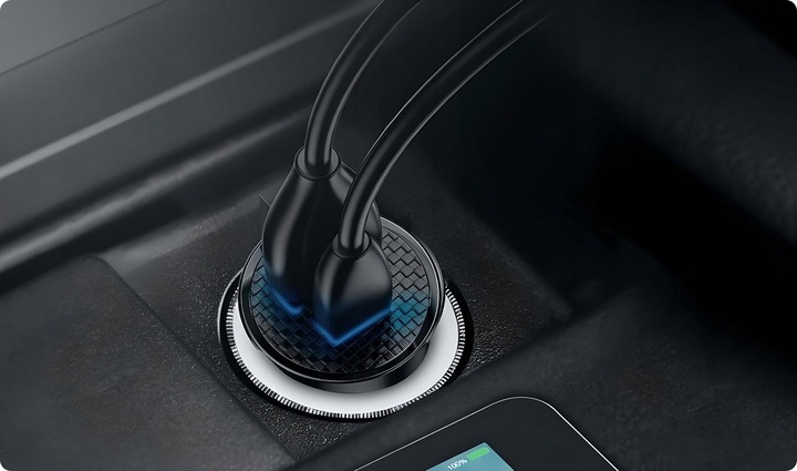 BASEUS MOCNA SZYBKA ŁADOWARKA SAMOCHODOWA USB USB-C TYP-C PD 30W QC 3.0 5A