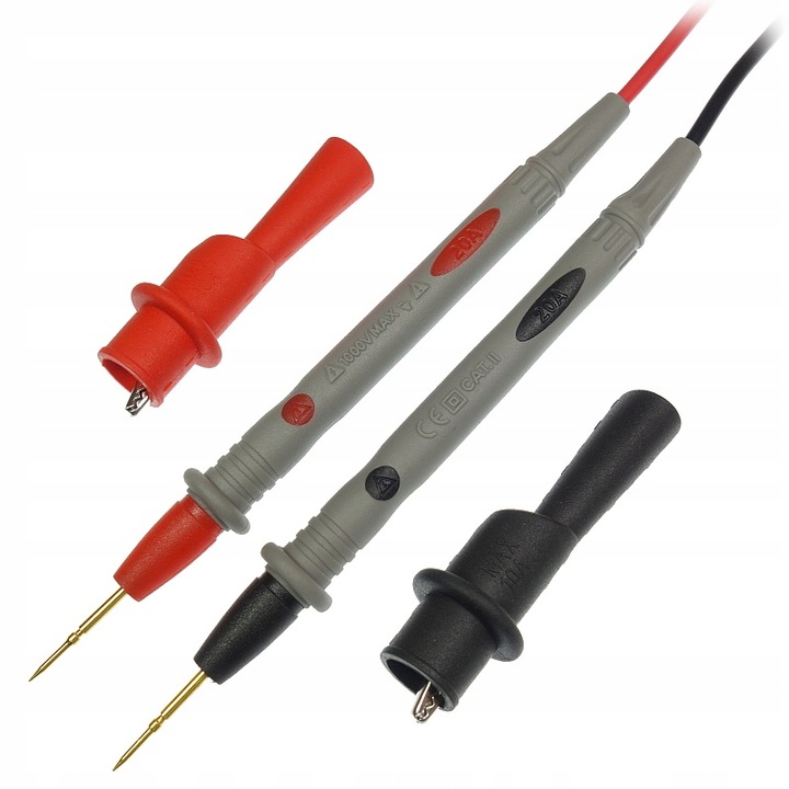 KABLE PRZEWODY DO MIERNIKA CIENKA IGŁA Elastyczne ILIKONOWE + KROKODYLKI