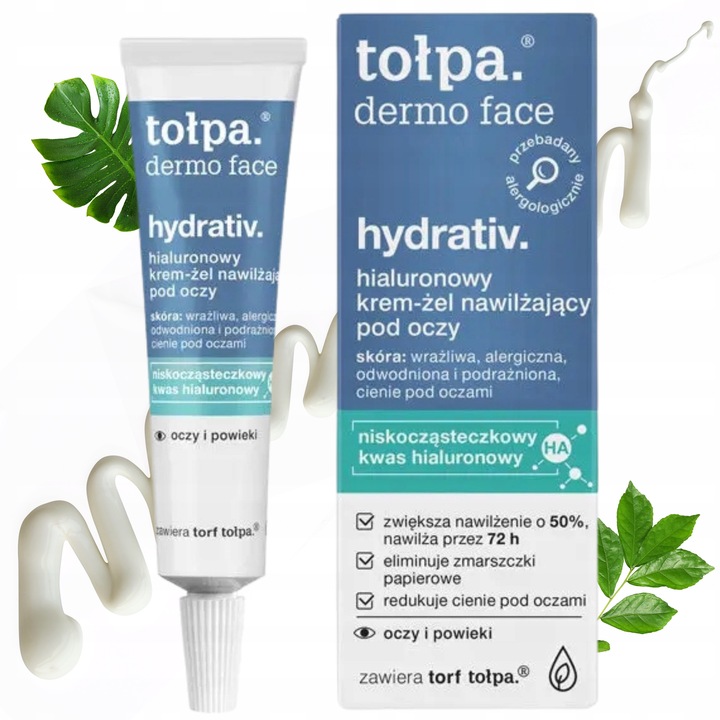 Hialuronowy Krem-Żel Nawilżający Przeciwzmarszczkowy Pod Oczy 10 ml