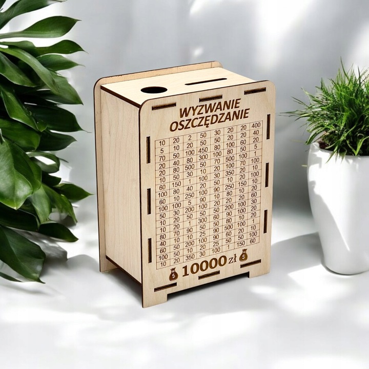 SKARBONKA WYKREŚLANA drewniana WYZWANIE OSZCZĘDZANIE Ślub TWÓJ GRAWER
