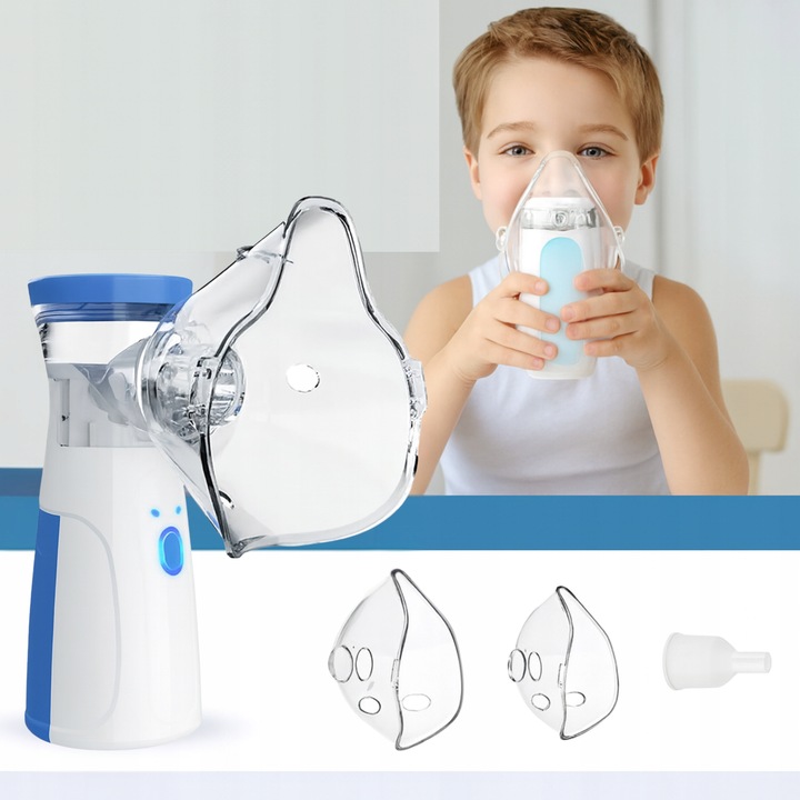 INHALATOR NEBULIZATOR ULTRADŹWIĘKOWY PRZENOŚNY DLA DZIECI DOROSŁYCH AA USB