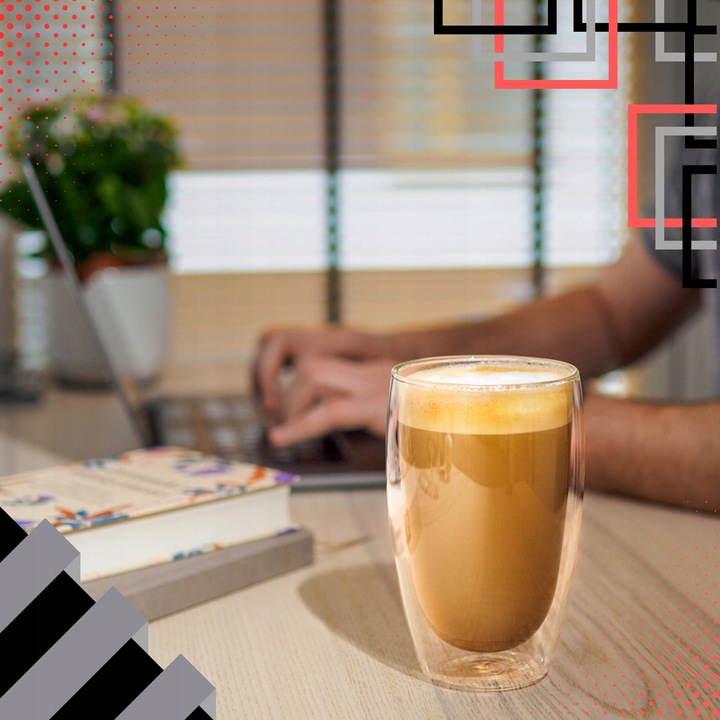 SZKLANKI DO KAWY LATTE HERBATY 350ml TERMICZNE Z PODWÓJNYM DNEM ZESTAW