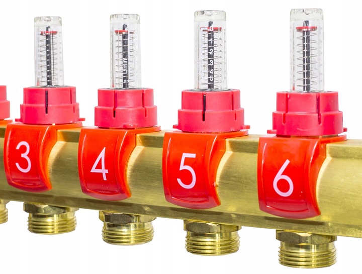 ROZDZIELACZ OGRZEWANIA PODŁOGOWEGO PODŁOGÓWKI 10 OBWODÓW SEKCJI MOSIĘŻNY