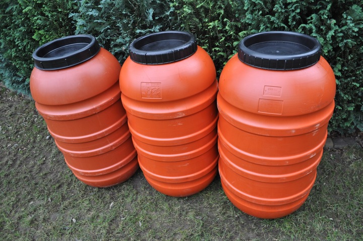 Beczka plastikowa 200 220L + GRATIS KRAN, TWARDA na deszczówkę