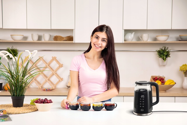 CZAJNIK ELEKTRYCZNY BEZPRZEWODOWY SZKLANY 1,7l C530 REGULACJA