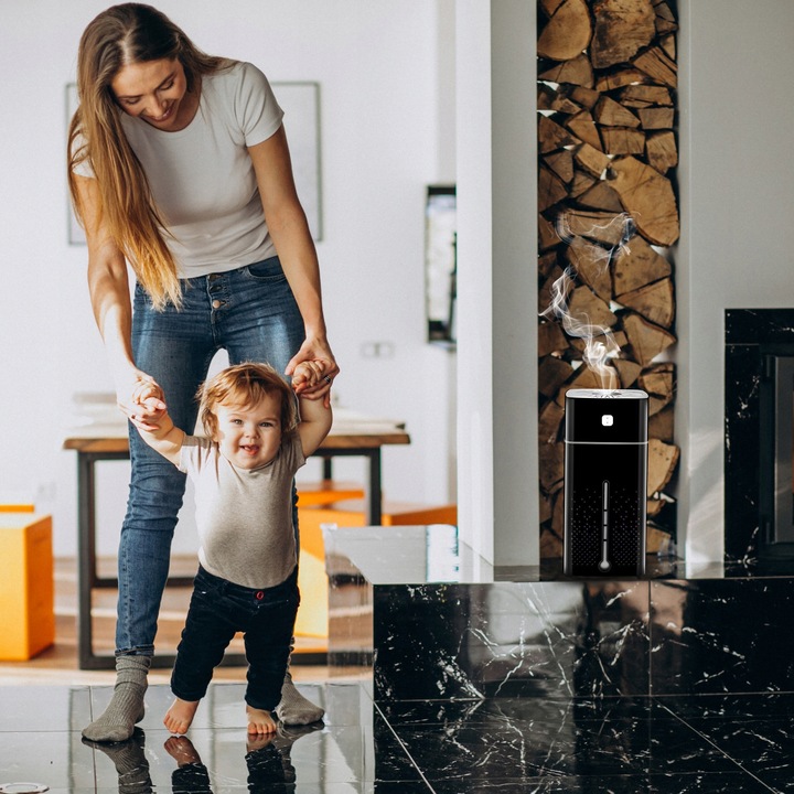 NAWILŻACZ POWIETRZA DYFUZOR ZAPACHOWY AROMATERAPIA LAMPKA LED CZARNY