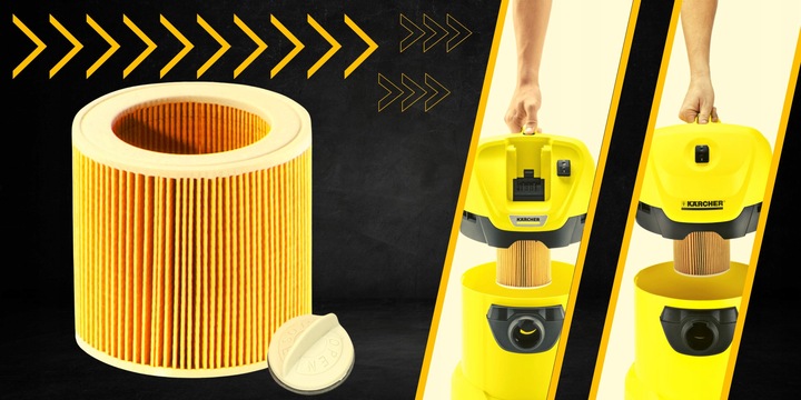 3x FILTR PUREY DO ODKURZACZA KARCHER WD2 WD3 KWD3 MV2 MV3 SE4 SE4001