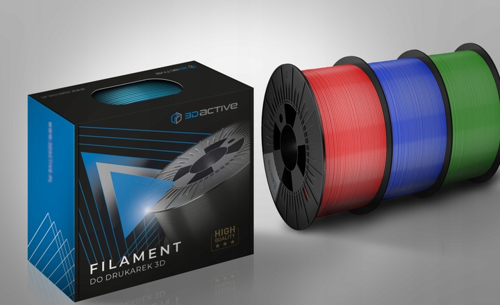 Filament PLA+ do drukarek 3D 3DACTIVE Czarny matowy 1,75mm 1kG 600mm/s