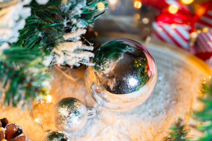 ZESTAW BOMBEK na Choinke 100szt Silver mix Bombki Choinkowe Świąteczne