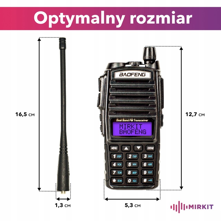 2 krótkofalówki Baofeng UV82 MK5 8W w zestawie kabel programujący