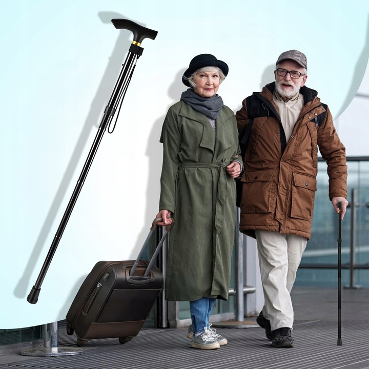 LASKA REGULOWANA TELESKOPOWA DLA SENIORÓW INWALIDÓW DO WPOMAGANIA CHODZENIA