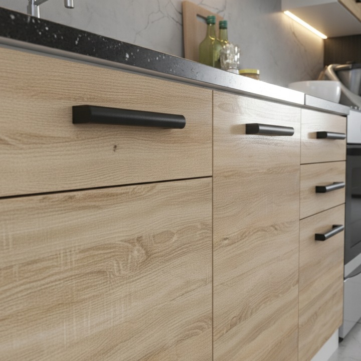 MEBLE KUCHENNE KUCHNIA ZESTAW SZAFKI MODUŁOWE BLAT JOLA 2,4M DĄB