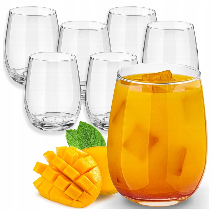Komplet 6szt SZKLANKI DO NAPOJÓW zimnych PROSTE SZKLANKI DO DRINKÓW 400ml