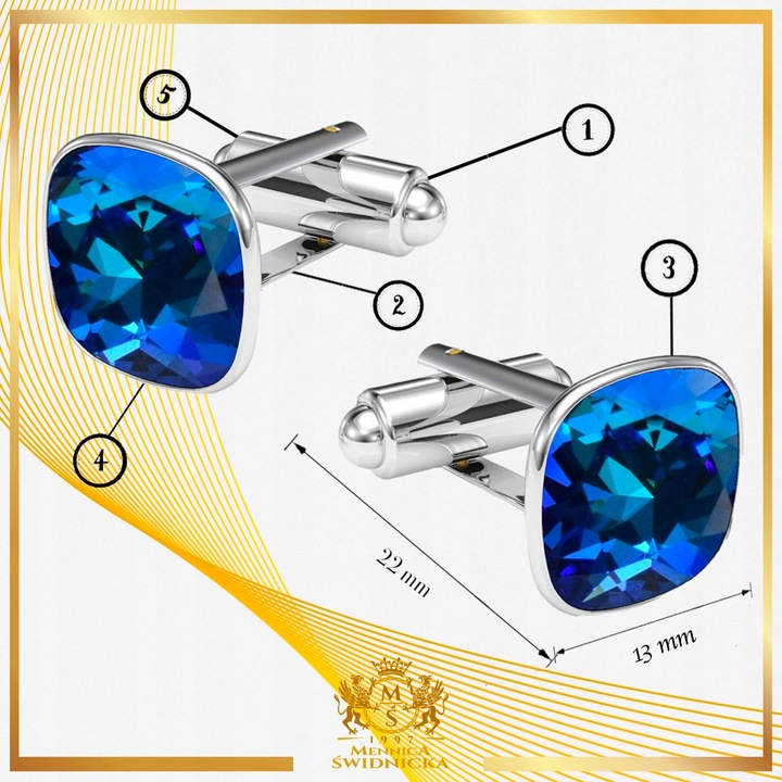 Spinki do Mankietów Koszuli Srebrne Męskie Stal Szlachetna 316L na Prezent