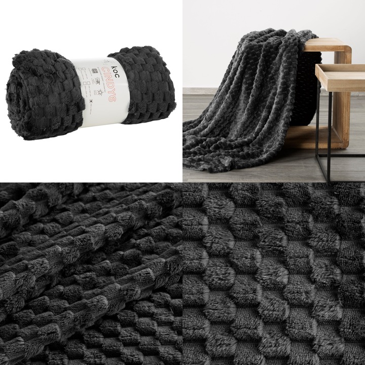 Komplet narzut na kanapę + fotele gruby ciepły koc mikrofibra 3D kolory HIT