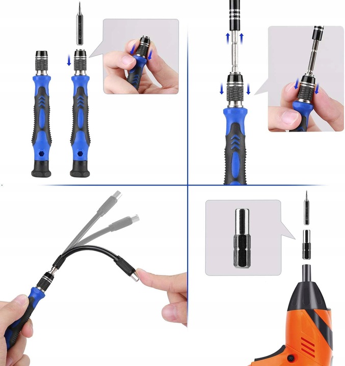 ZESTAW WKRĘTAKÓW ŚRUBOKRĘTÓW BITÓW PRECYZYJNE WYMIENNE W ETUI 75