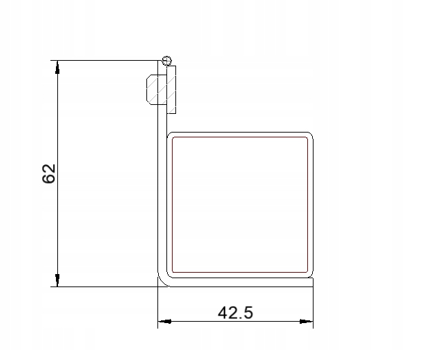 Kaseta elektrozaczepu ANTRACYT 7016 L280 z elektrozaczepem do furtki drzwi
