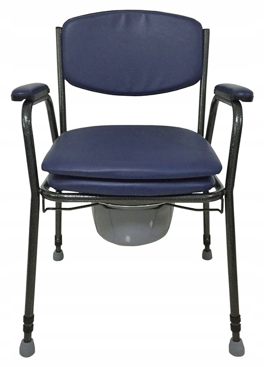 TAPICEROWANE KRZESŁO TOALETOWE SANITARNE WC Z POJEMNIKIEM I UCHWYTAMI