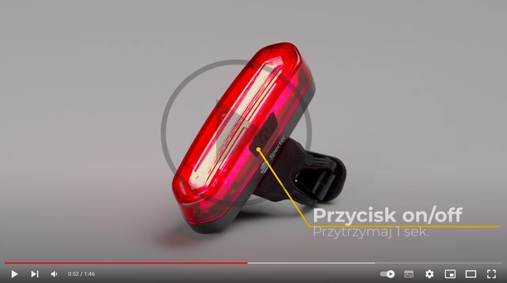 Tylna lampka latarka rowerowa czerwone światło LED AQY SPECTER USB TYP C