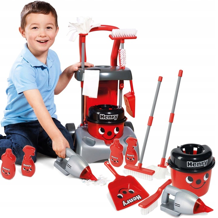 DUŻY ZESTAW DO SPRZĄTANIA HENRY WÓZEK MOP ODKURZACZ CASDON
