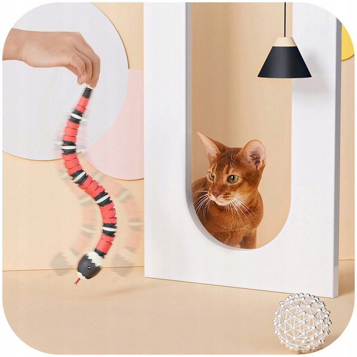 WĄŻ RUCHOMY USB ZABAWKA DLA KOTA INTERAKTYWNA