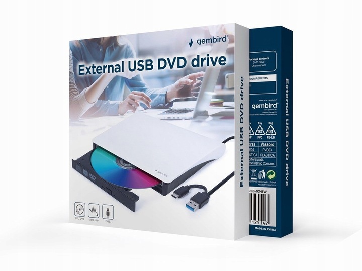 Napęd CD-R/DVD-ROM/RW zewnętrzny USB 3.0 USB-C 3.1 nagrywarka ODTWARZACZ